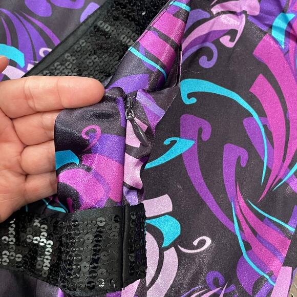 Guess Y2K Women's Satin Sequin Purple Hippie Boho Top Fairy Whimsy Festival Sml - Picture 5 of 7